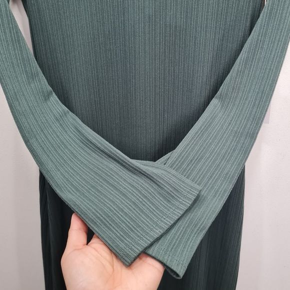 REFORMATION Benedict Long Sleeve Dress Juniper Green Women's Size M - Picture 4 of 15